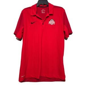 Nike Red Ohio State Dri-Fit Polo Size M